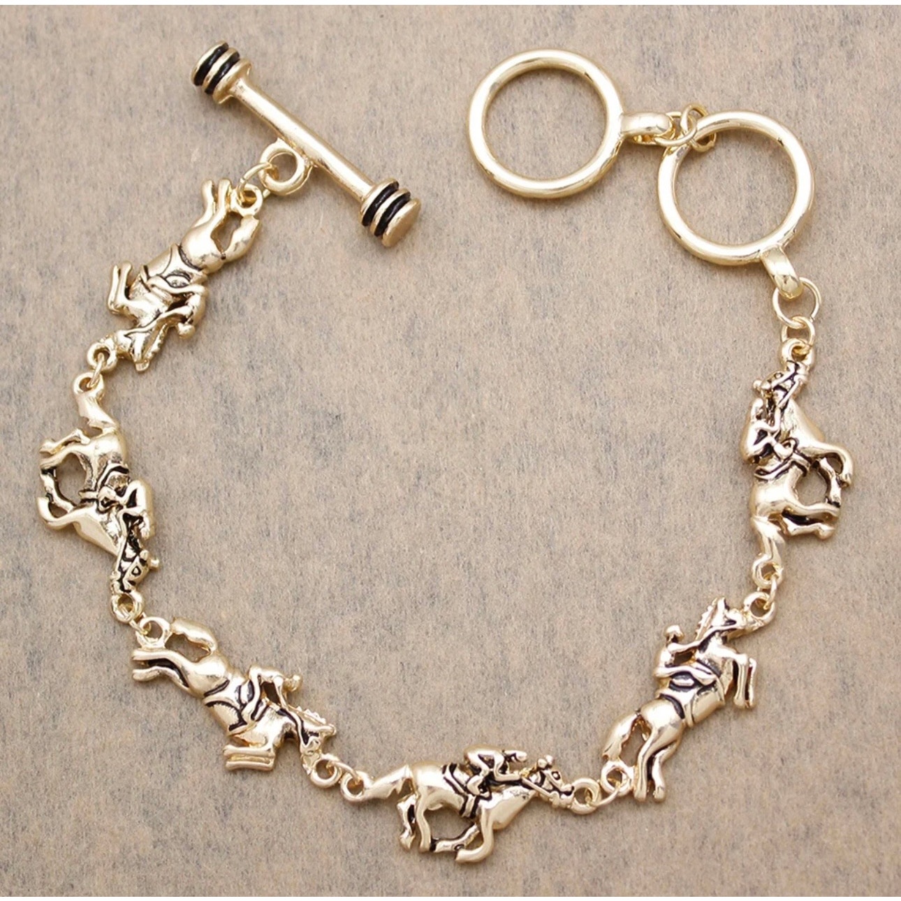 Horse Racing  Jockey Gold Toggle Bracelet Kentucky Derby